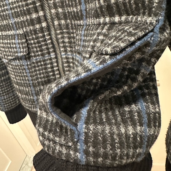 Coach 1941 Plaid Wool Bomber Jacket W/ Removable real shearling collar - Picture 5 of 10